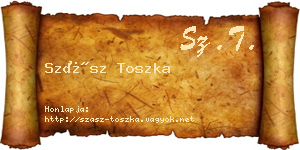 Szász Toszka névjegykártya